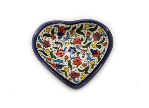 Plat cœur 14 cm - (coloré), Hebron, Fabriqué en Palestine