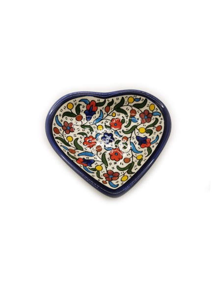 Plat cœur 14 cm - (coloré), Hebron, Fabriqué en Palestine