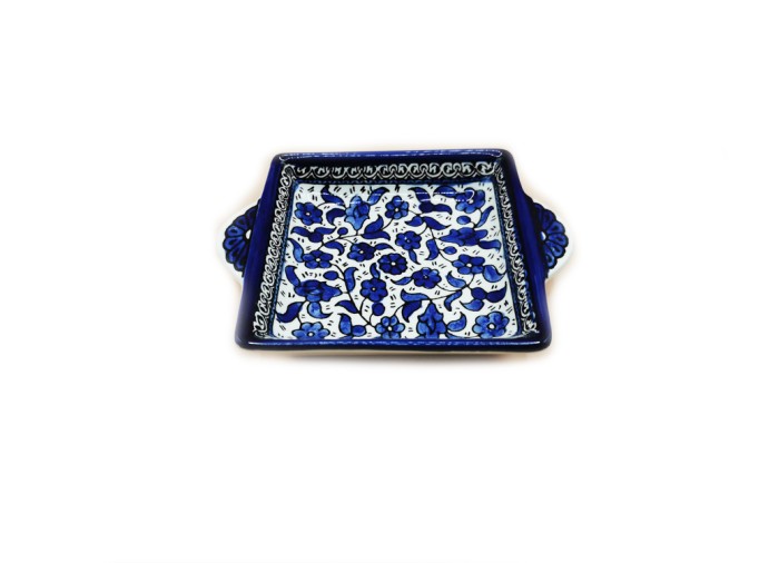Quadratische Schale mit Griff, 13 cm – (Bleu),...