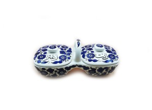 Dish of oil and Zaatar, Blue, Hebron, Made in Palestine