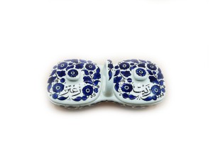 Dish of oil and Zaatar, Blue, Hebron, Made in Palestine 2