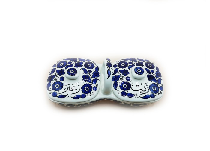 Dish of oil and Zaatar, Blue, Hebron, Made in...