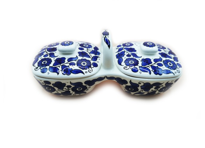 Dish of oil and Zaatar, Blue, Hebron, Made in...