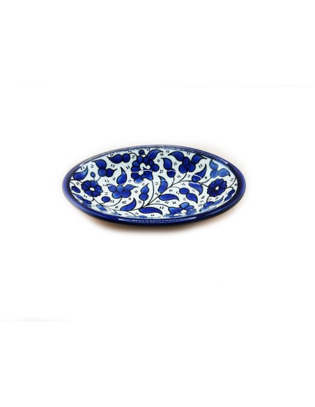 Plat Ovale profond  17 cm - (Bleu), Hebron, Fabriqué en Palestine