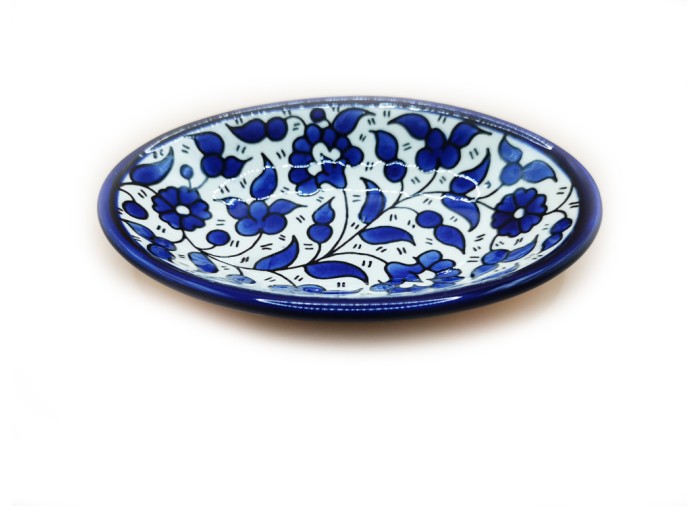 Deep Oval Dish 17 cm - (Blue), Hebron, Made in Palestine