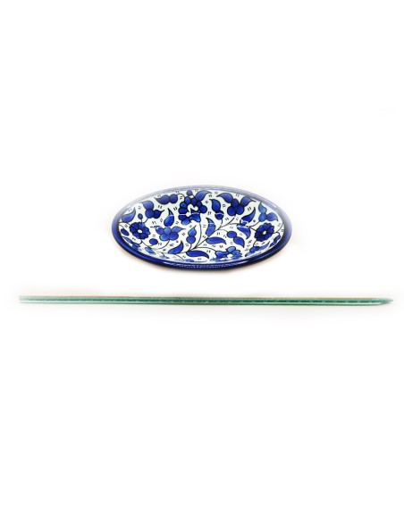 Plat Ovale profond  17 cm - (Bleu), Hebron, Fabriqué en Palestine