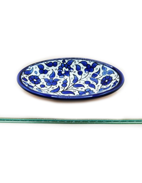 Tiefe ovale Schale 17 cm – (Blau), Hebron, hergestellt in Palästina