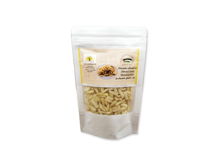 Amandes allumettes, naturelles, 100 g, non salées, produit palestinien