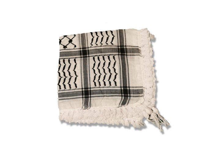 Keffieh (Keffiyeh/Koffiyeh) Shemagh noir/blanc 127 x 122 cm Classique