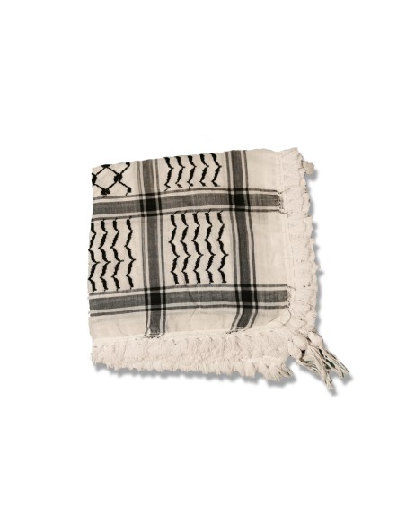 Palestinian Keffieh Shemagh Black White 127  x 122 cm - Made in Palestine