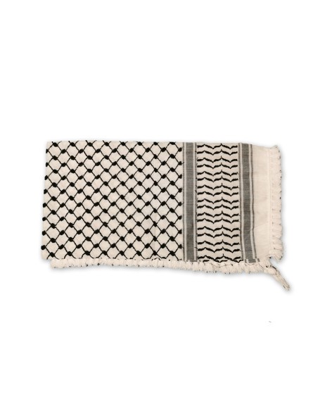 Palästinensischer Keffieh, Shemagh, schwarz/ weiss, 102 x 122 cm - Hergestellt in Palästina