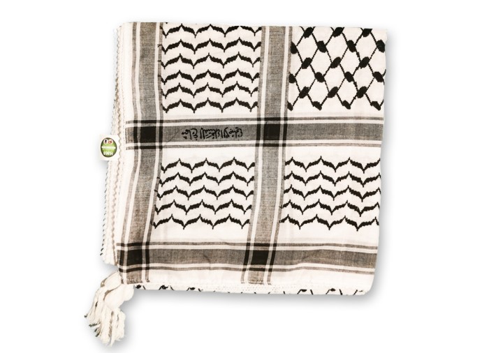 Palestinian Keffieh (Keffiyeh/Koffiyeh) Scarf Shemagh Black White 127  x 122 cm