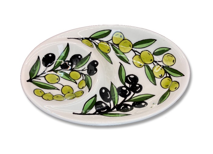 Plat à olives 18 cm - (Branche d'olivier), Hébron, Fabriqué en Palestine