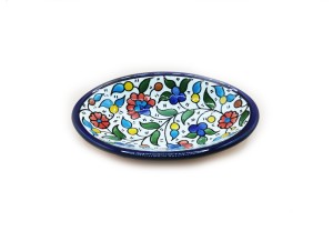 Deep Oval Dish 17 cm - (Colored), Hebron, Made in Palestine