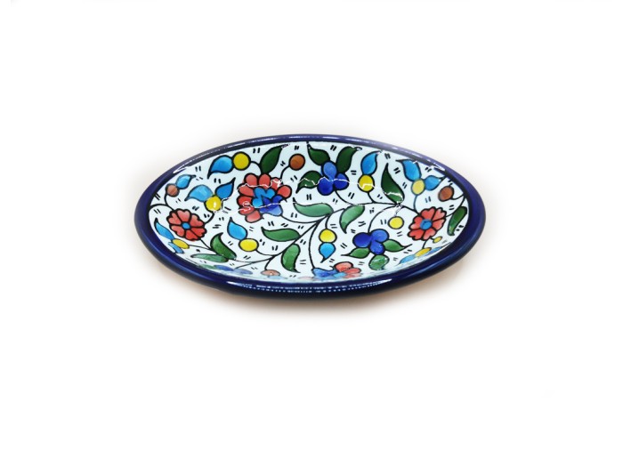 Deep Oval Dish 17 cm - (Colored), Hebron, Made in Palestine