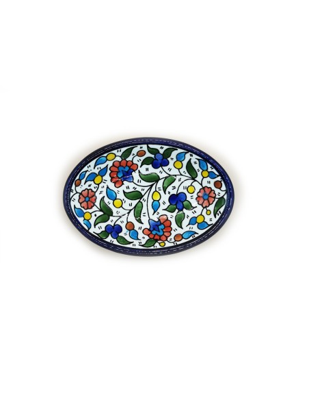 Deep Oval Dish 17 cm - (Colored), Hebron, Made in Palestine