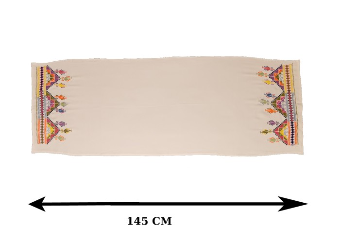 Schal Palästinensische Tatreez Oriental (Handgestickte Stickerei), Modell 14