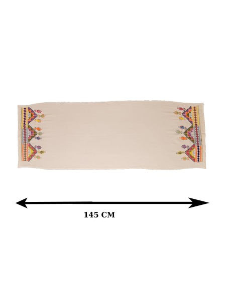 Schal Palästinensische Tatreez Oriental (Handgestickte Stickerei), Modell 14