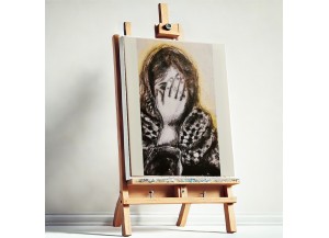 Art authentique de Gaza - une femme se couvrant le visage