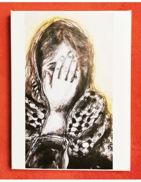Art authentique de Gaza - une femme se couvrant le visage